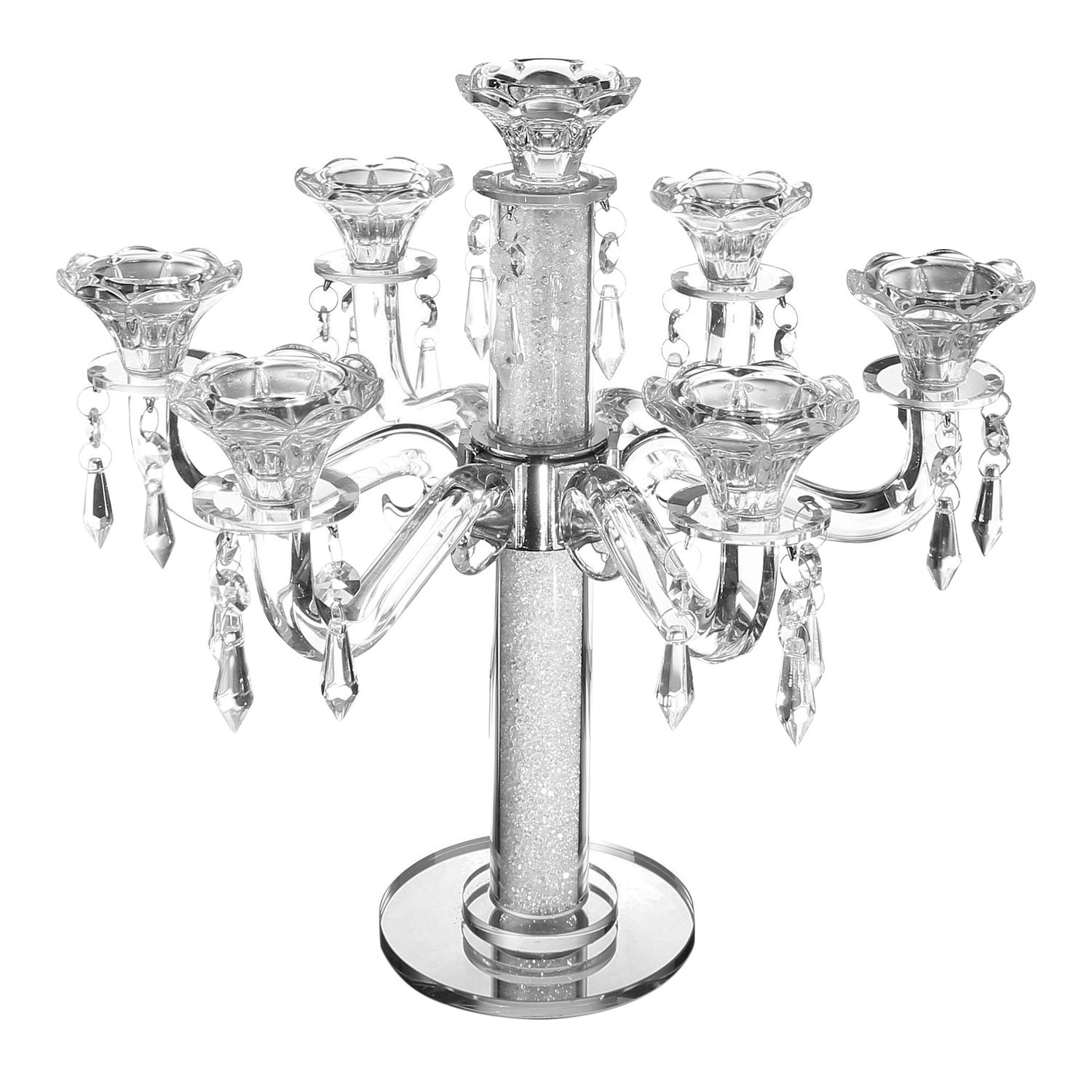 Crystal Candelabra 7 Branch With Hanging Crystals