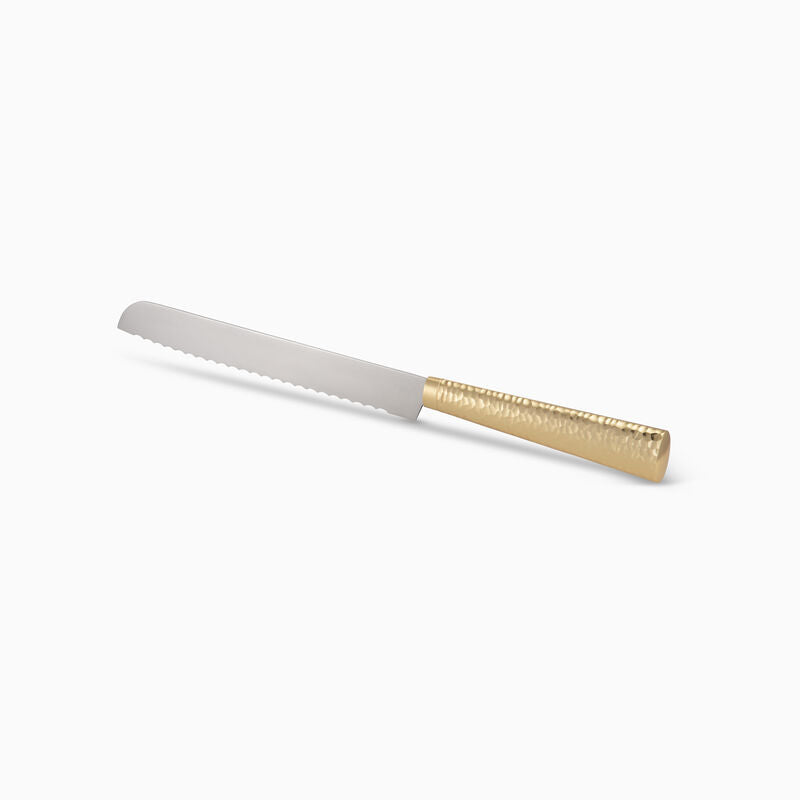 Silver-Plated Golden Hammering Challah Knife