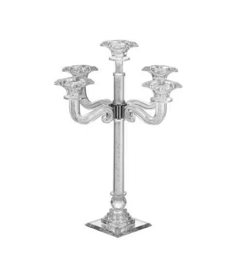 Crystal Candelabra 5 Branch Clear Crystal Filling