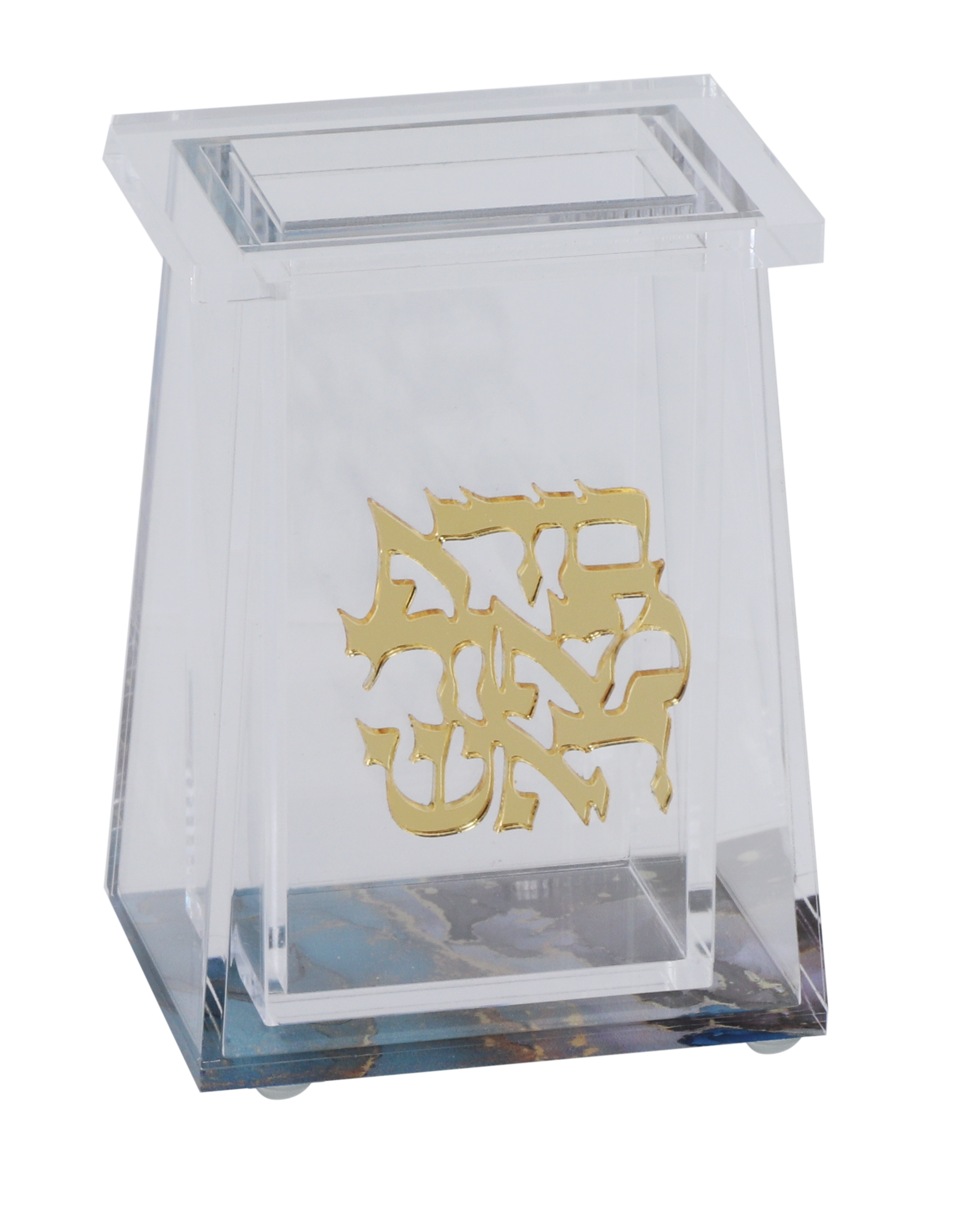 Acrylic Havdalah Holder with Marble Design on bottom