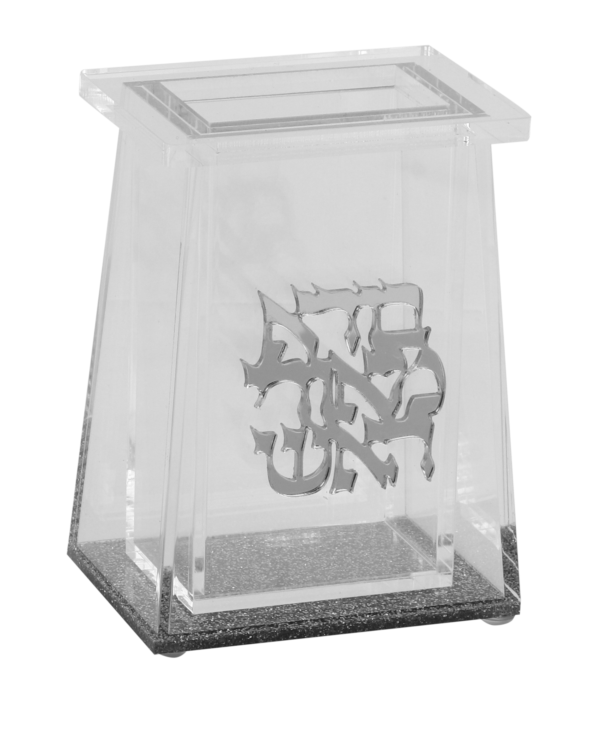 Acrylic Havdalah Holder with Silver Glitter Base