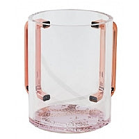 Acrylic Clear Washing Cup - Rose Handle - Rose&Gold Marble
