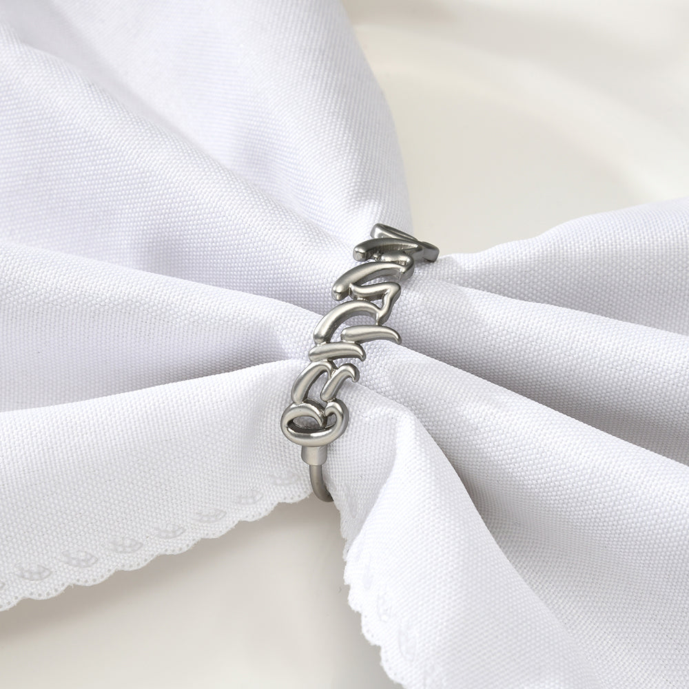 Silver Shabbos Kodesh Napkin Rings Set