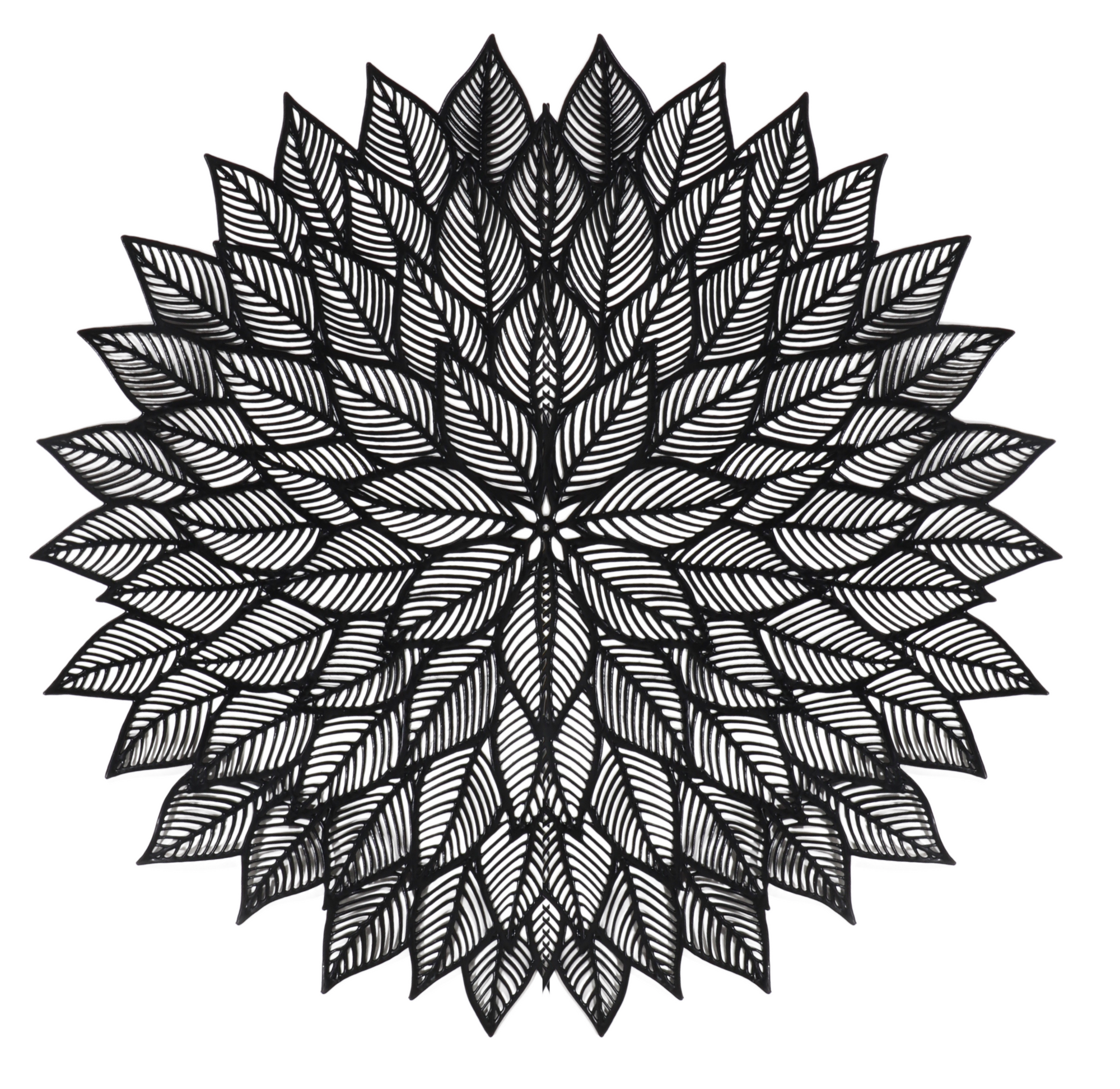 Leather Look Placemats Black Floral Laser cut 15" (12pcs)