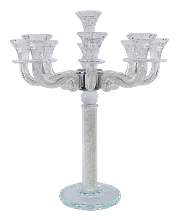 Crystal Candelabra 9 Branch Clear Crystal Filing 18.5"H