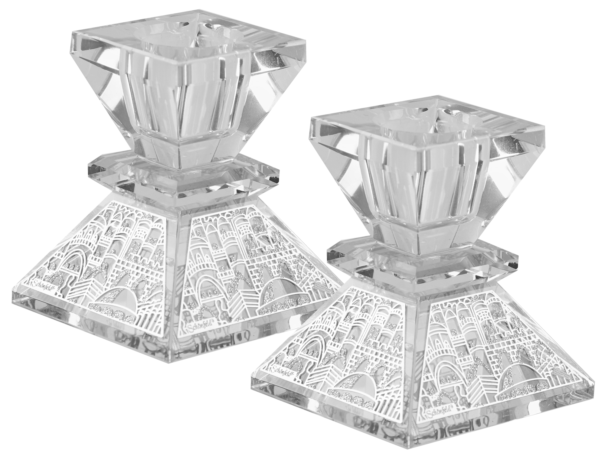 Crystal And Silver Mini Candlestick 2.5"H