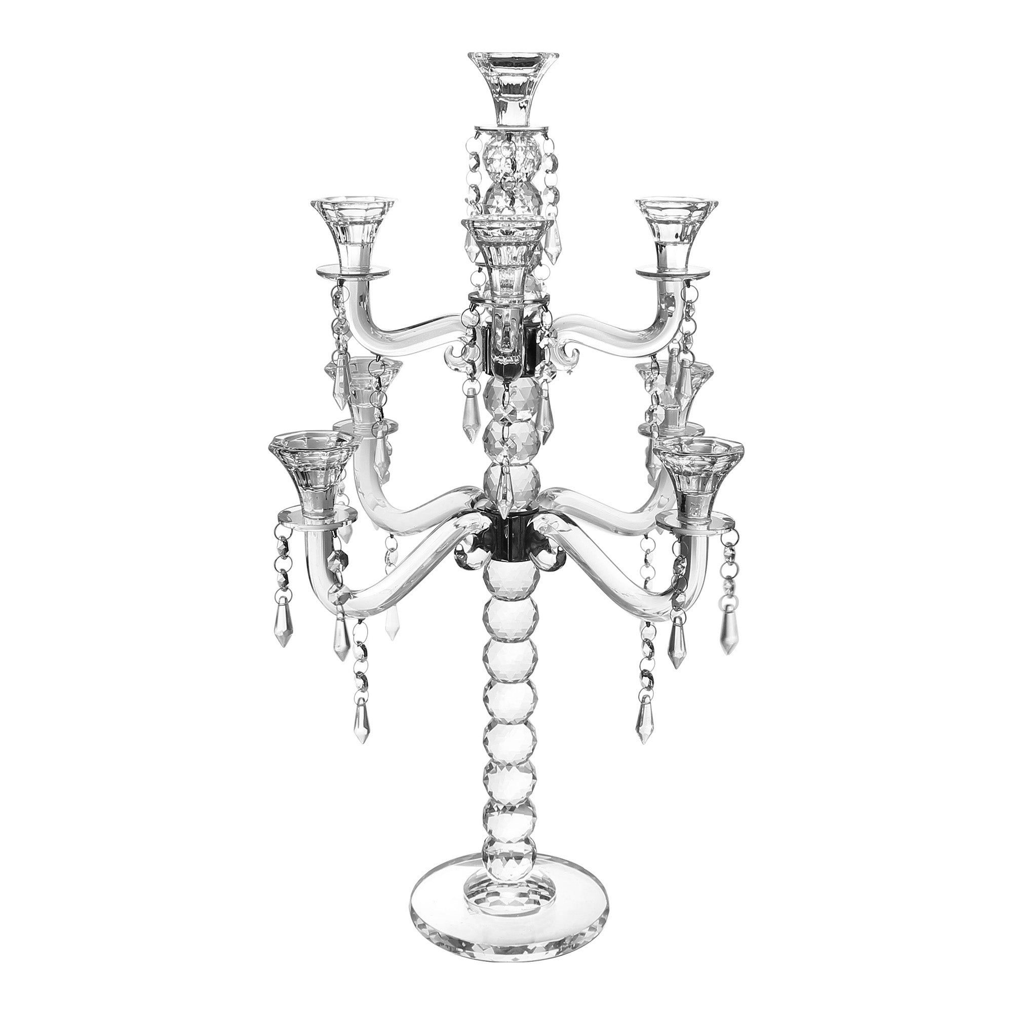Crystal Candelabra 9 Branch with Hanging Crystals