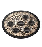 Jerusalem Design Crystal 6 Bowl Seder Plate