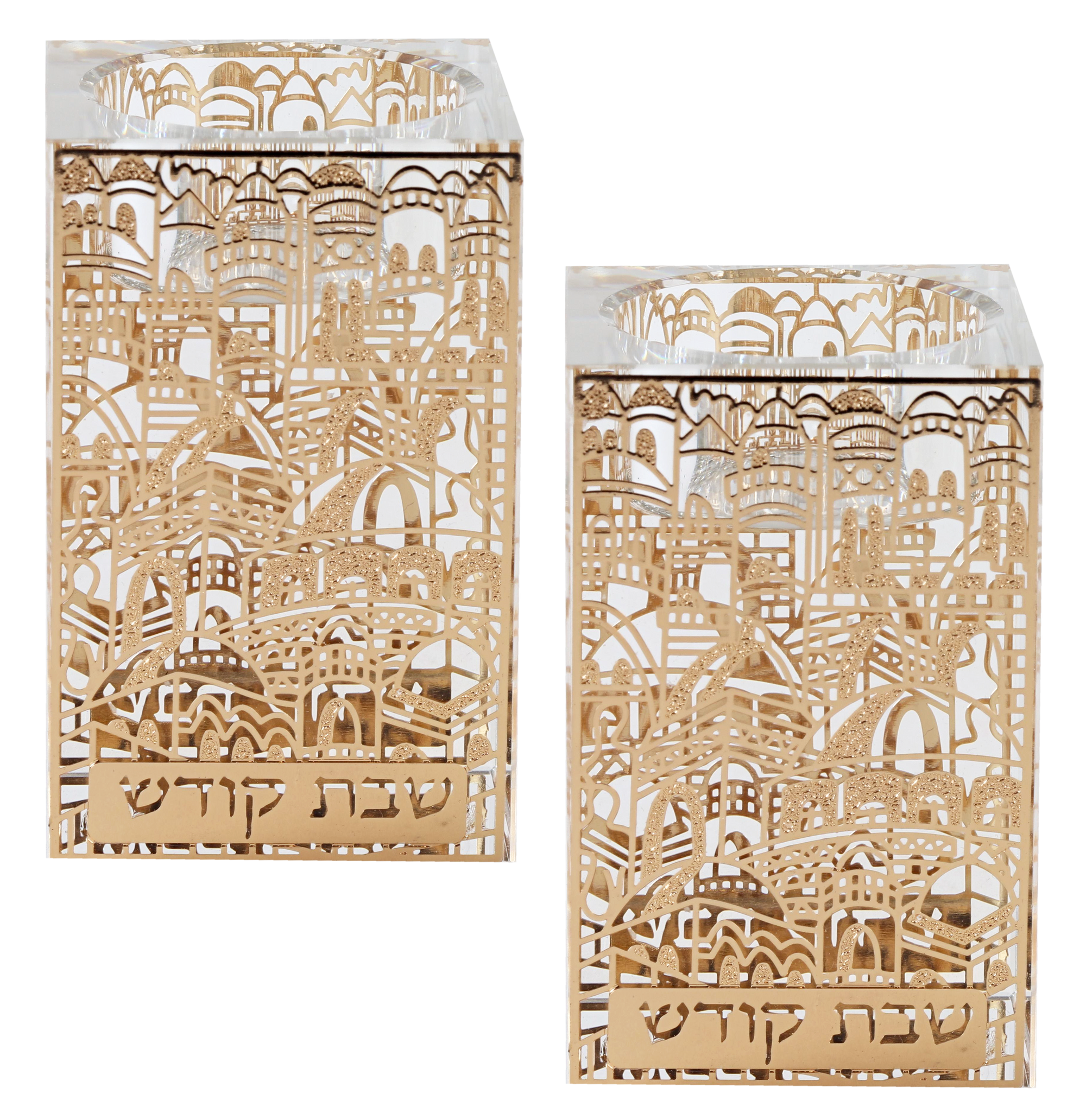 Crystal And Gold Tealight Candle Holder 3"H X 2"W