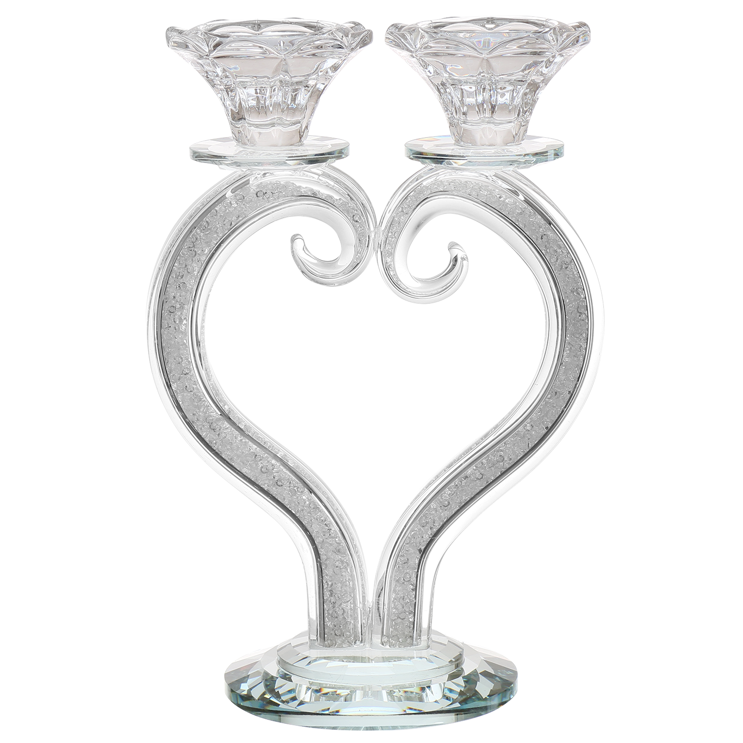 Crystal Candelabra 2 Branch With Stones 8"H