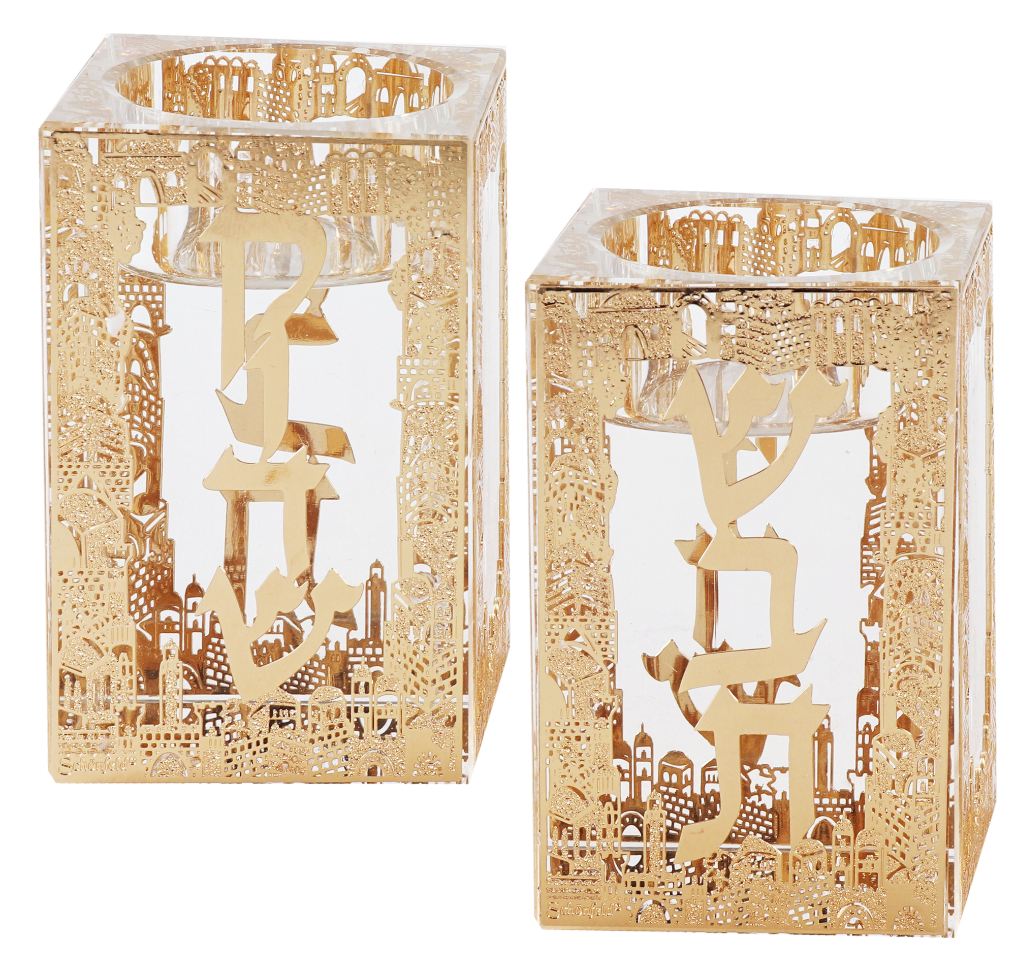 Crystal And Gold Tealight Candle Holder 3"H X 2"W