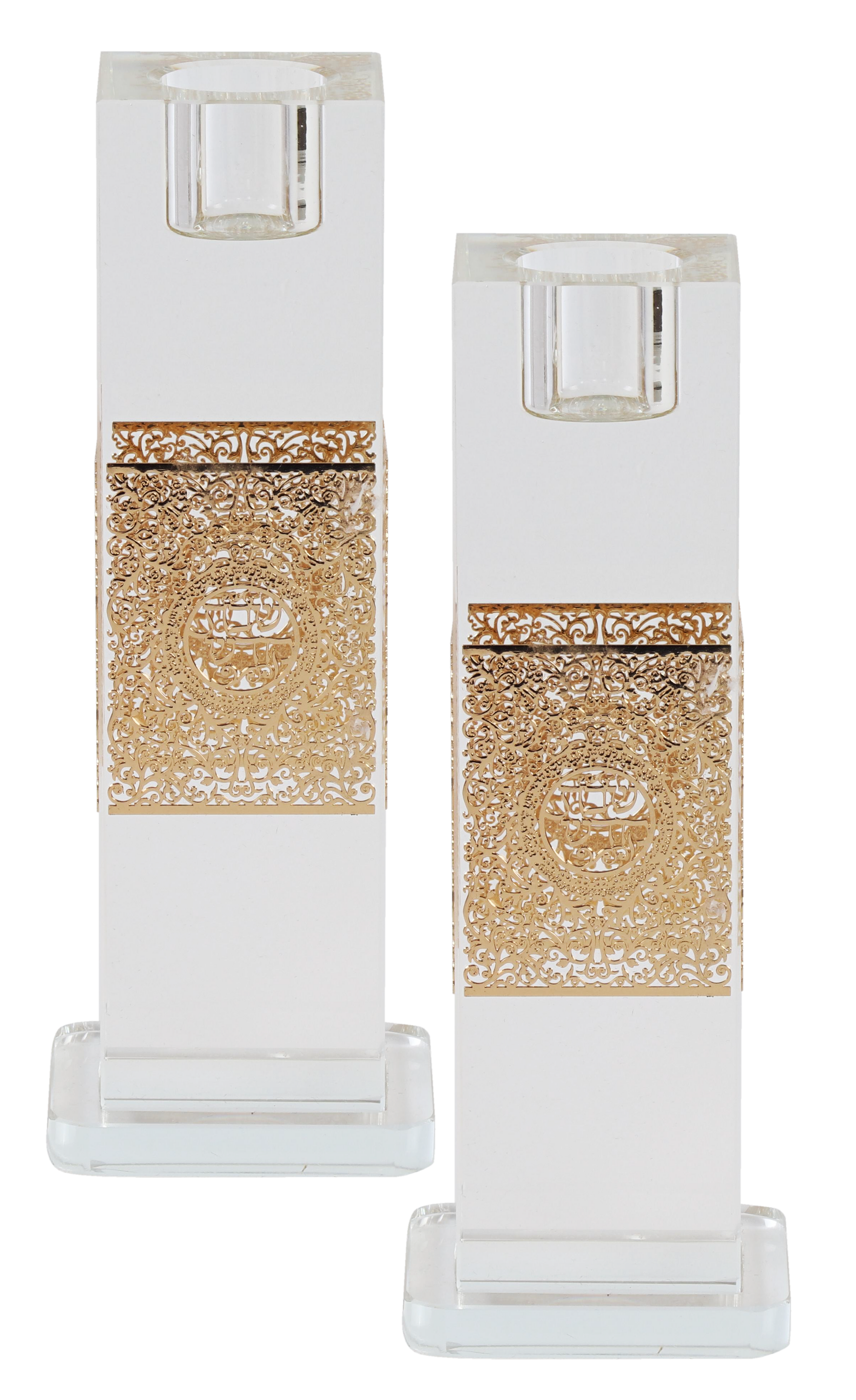 Gold Floral Candle Sticks Set 6"X 1.5"