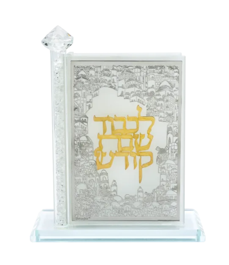 Crystal Match Box Standing Combined Gold And Silver Plate