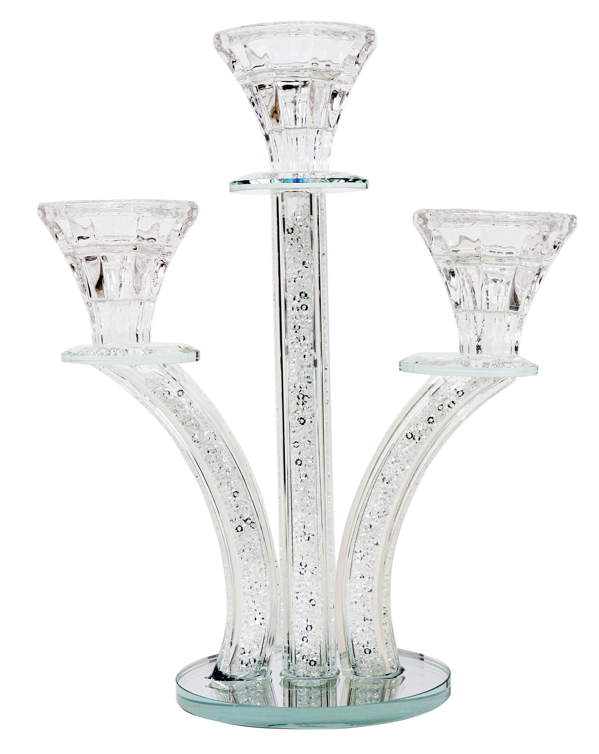 Crystal Candelabra broken glass 3 Branch