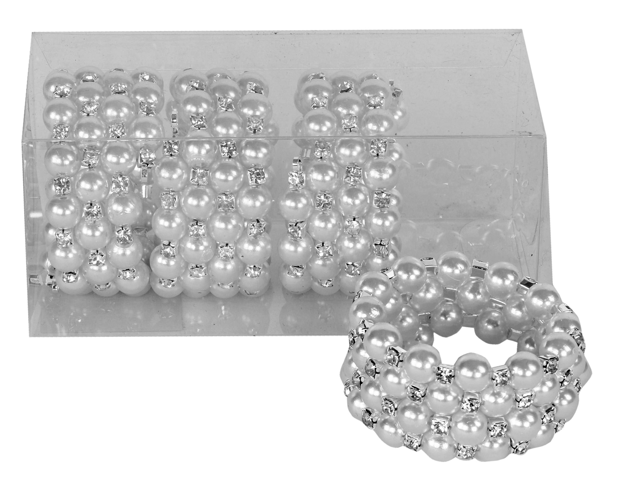 Pearl and Diamonds Napkin Ring Set