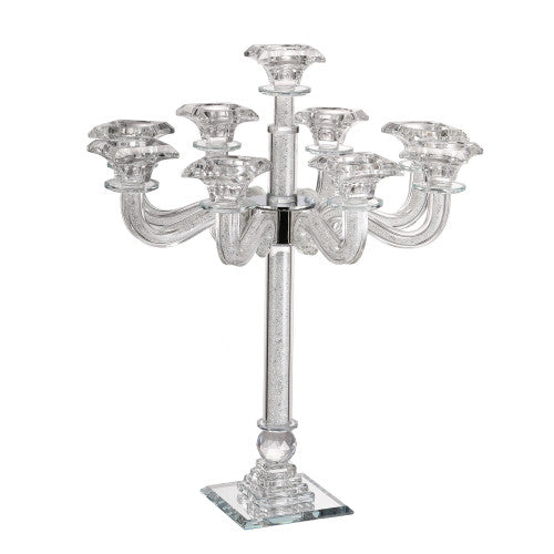 Crystal Candelabra 9 Branch Clear Crystal Filling