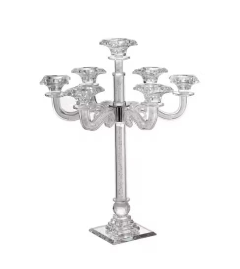 Crystal Candelabra 7 Branch Clear Crystal Filling