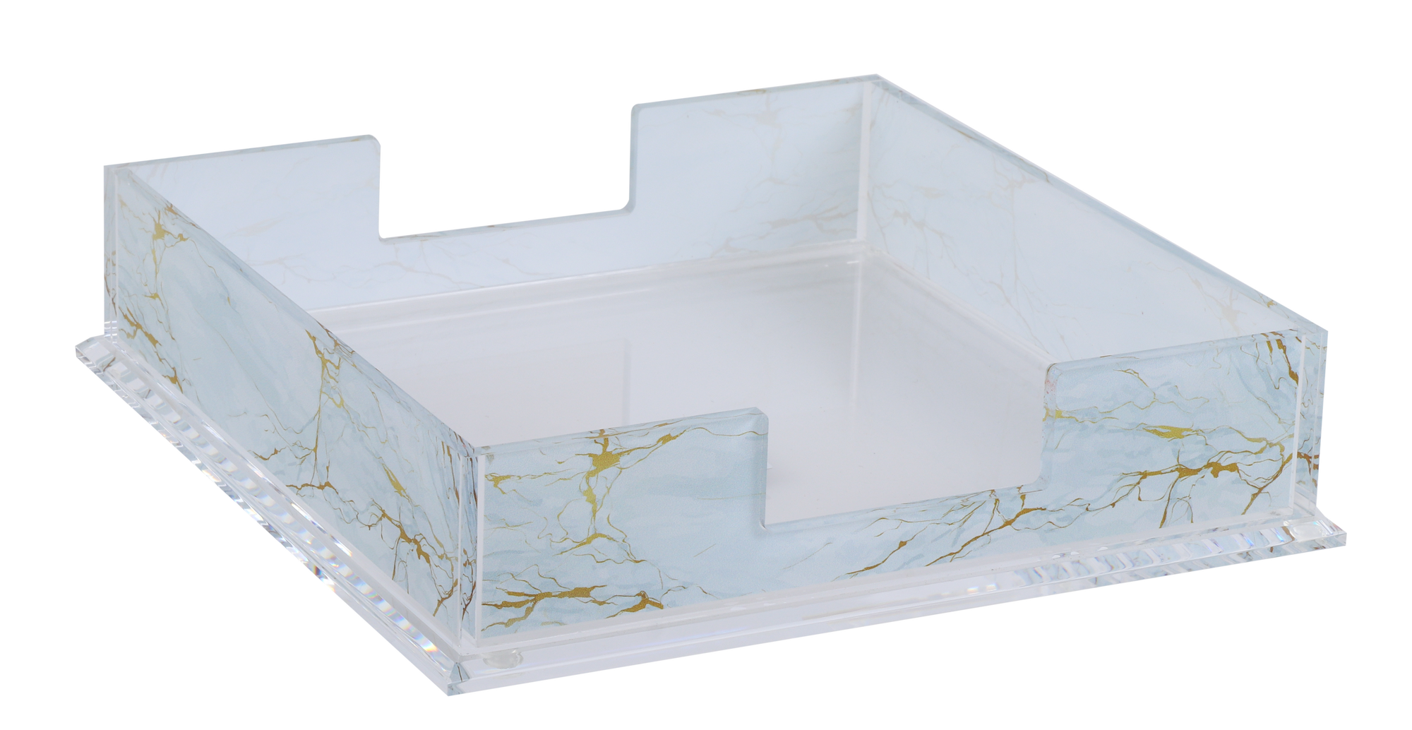 Flat Acrylic Napkin Holder with Marble Design