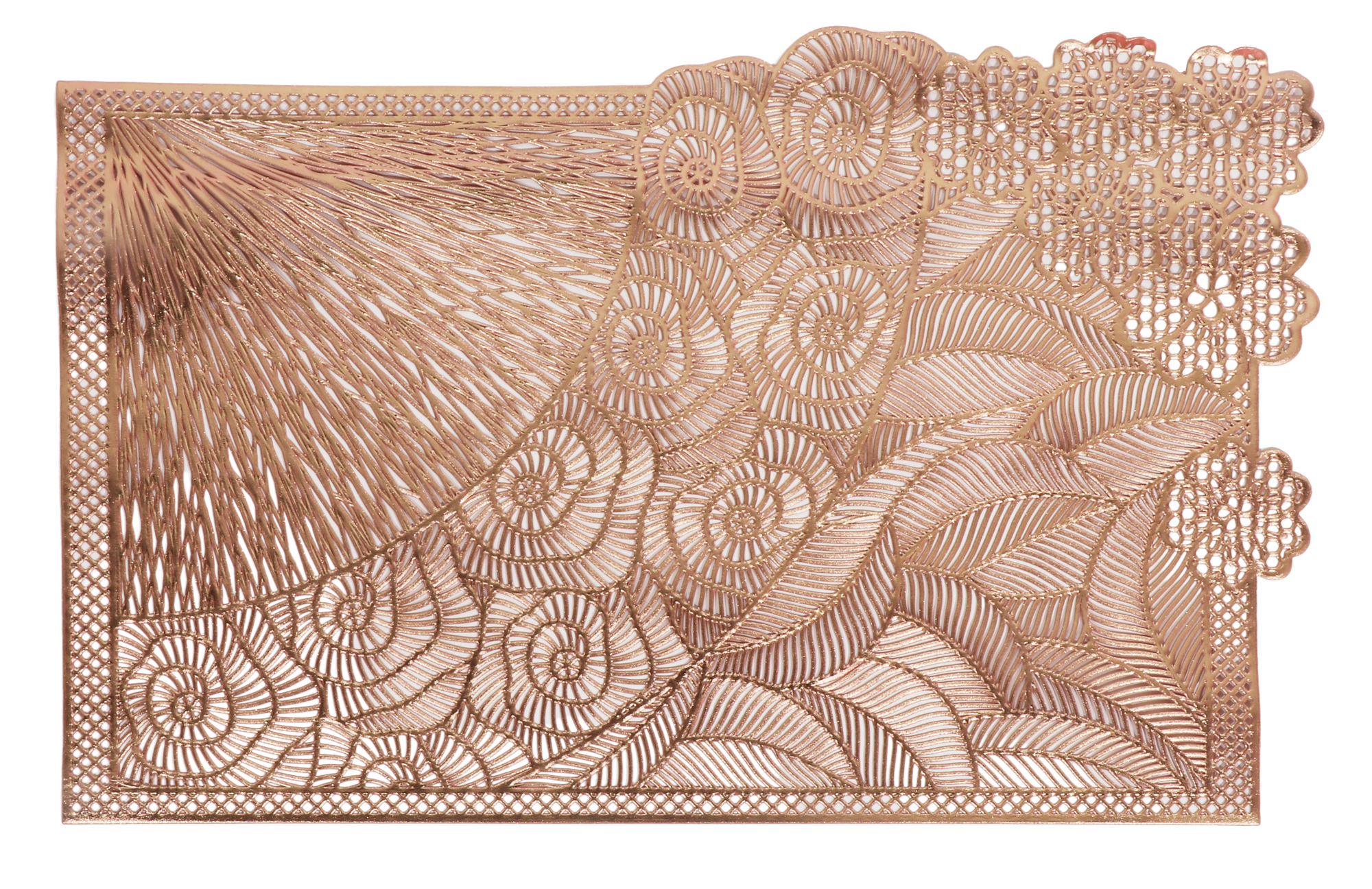 Leather Look Placemats Gold Rectangular Laser Cut