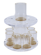 Acrylic Fountain (2.5"D  big cup - 4"H- 2"D small cup - 3"H) with Gold Glitter base