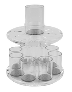 Acrylic Fountain (2.5"D  big cup - 4"H- 2"D small cup - 3"H) with Silver Glitter base