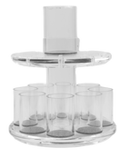 Acrylic Fountain (2.5"D  big cup - 4"H- 2"D small cup - 3"H) with Silver Glitter base