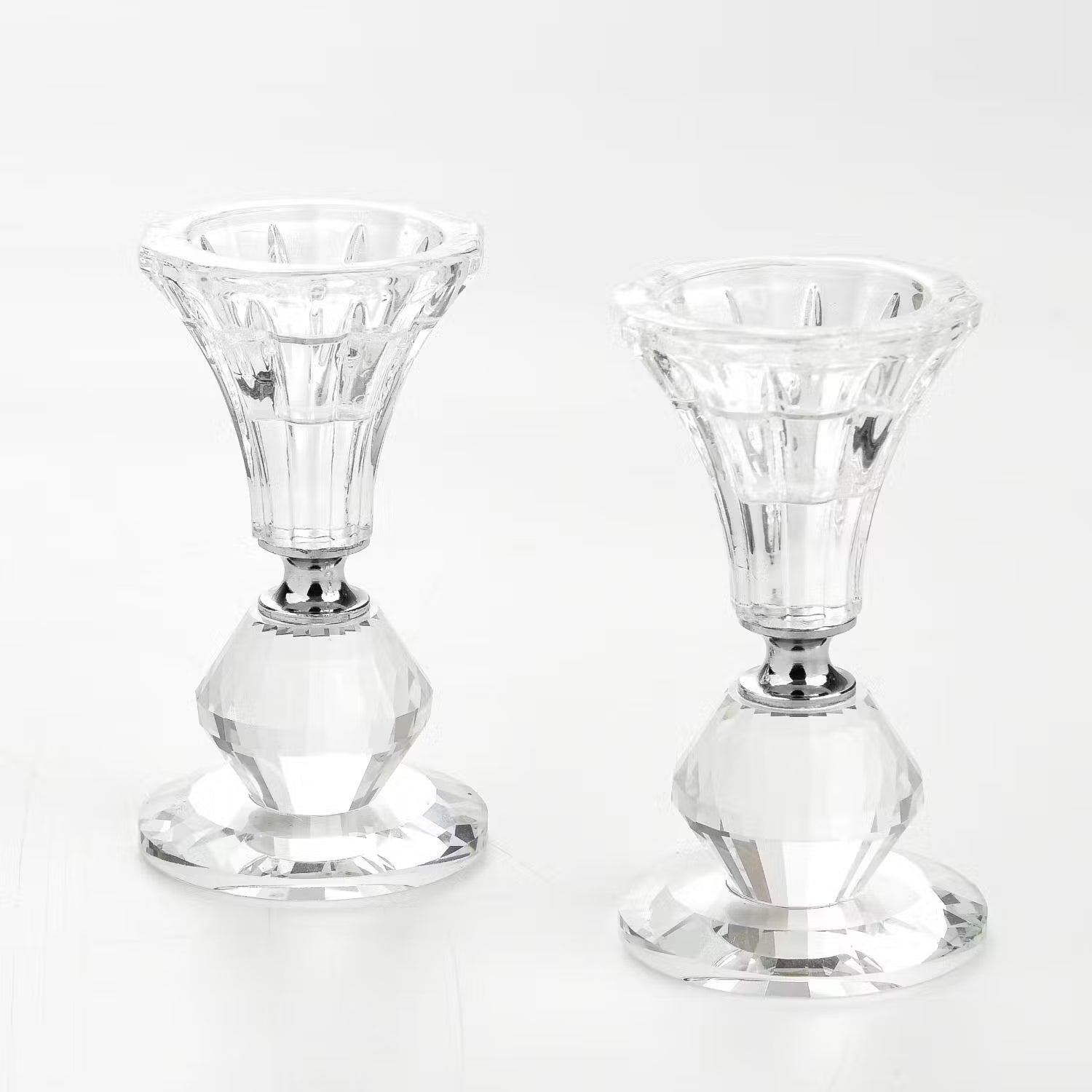 Set of 2 Crystal Candlesticks 4"