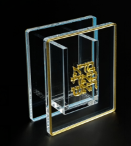 Acrylic Candle Holder Clear And Gold