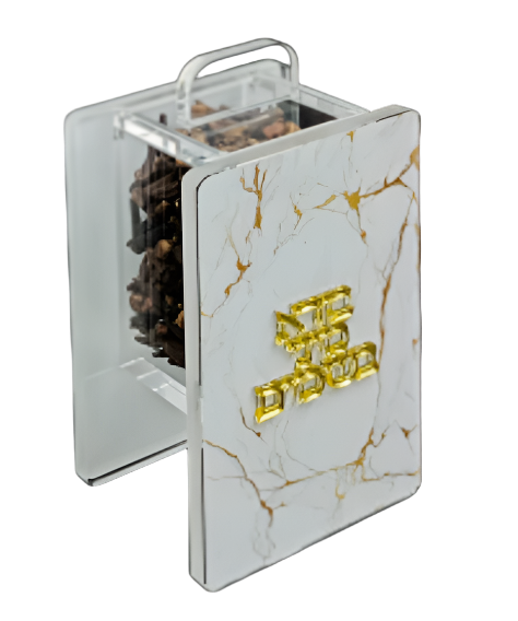 Acrylic Besomim Holder White And Gold Marble