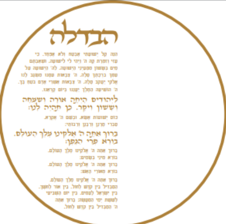 Round Havdalah Set Pearl And Gold