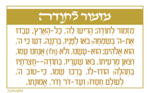 Acrylic Blessing Mizmor Letoda Keychain White And Gold Set of 6