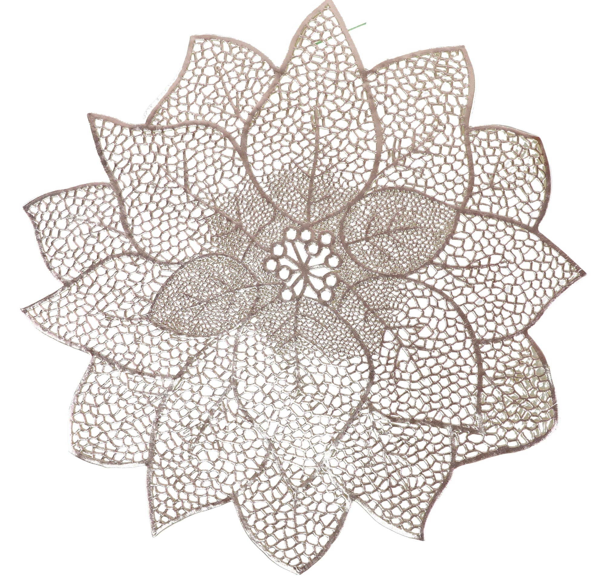 Leather Look Placemats Gold 15" Laser Cut 12pcs