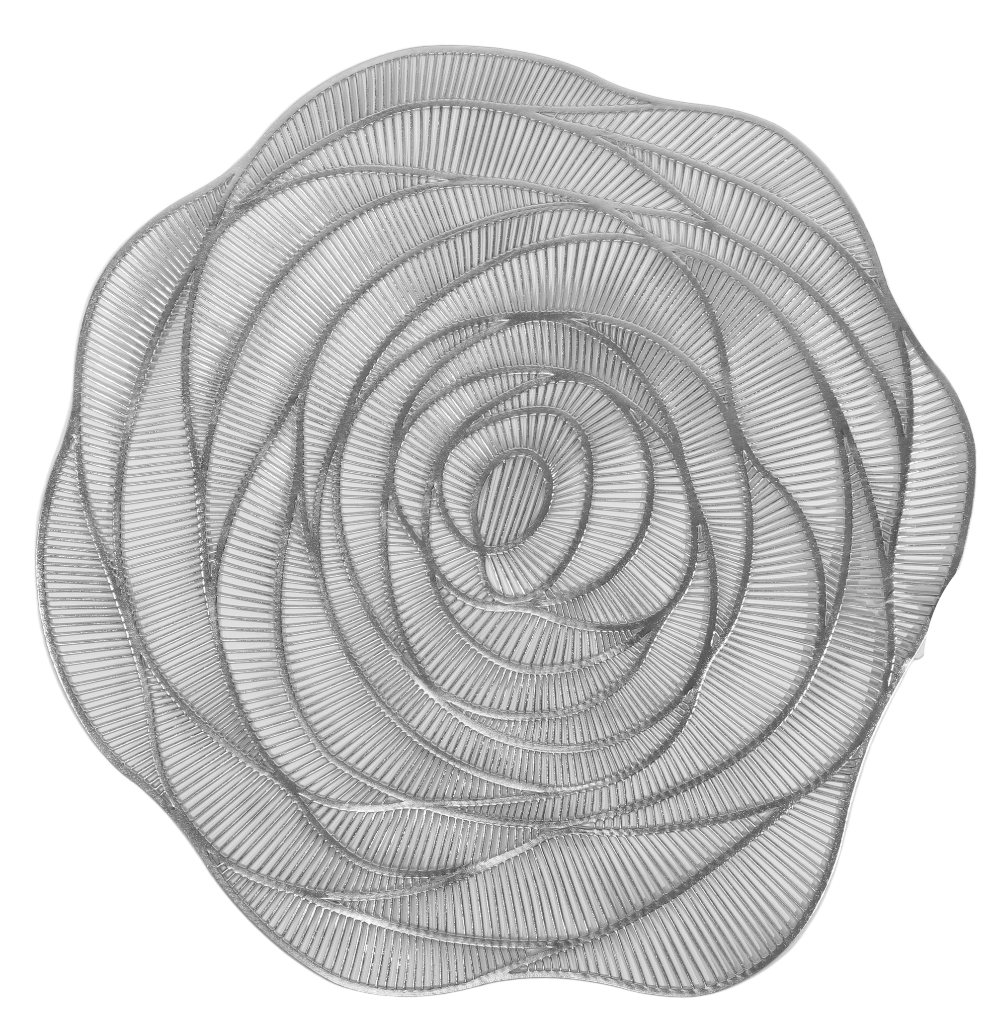 Leather Look Placemats Silver 15" Laser Cut 12pcs