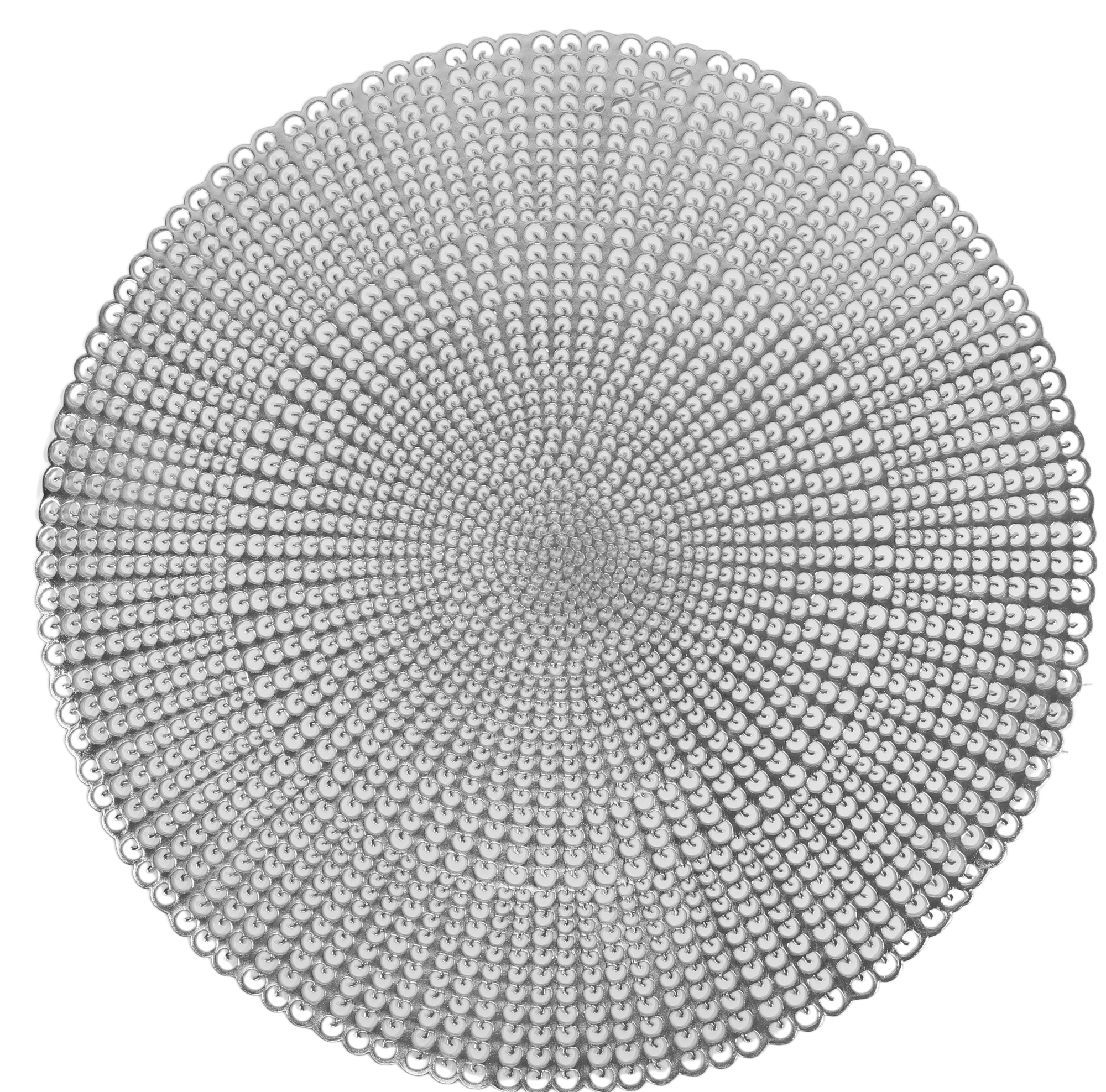 Leather Look Placemats Silver 15" Laser Cut 12pcs