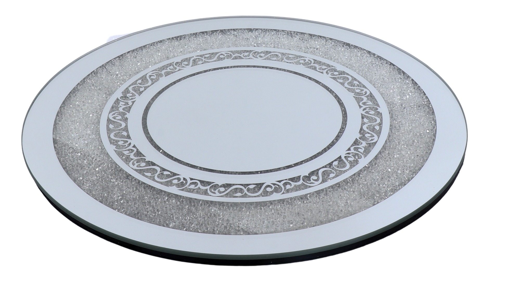 Round tray with White Diamond 12"x12"