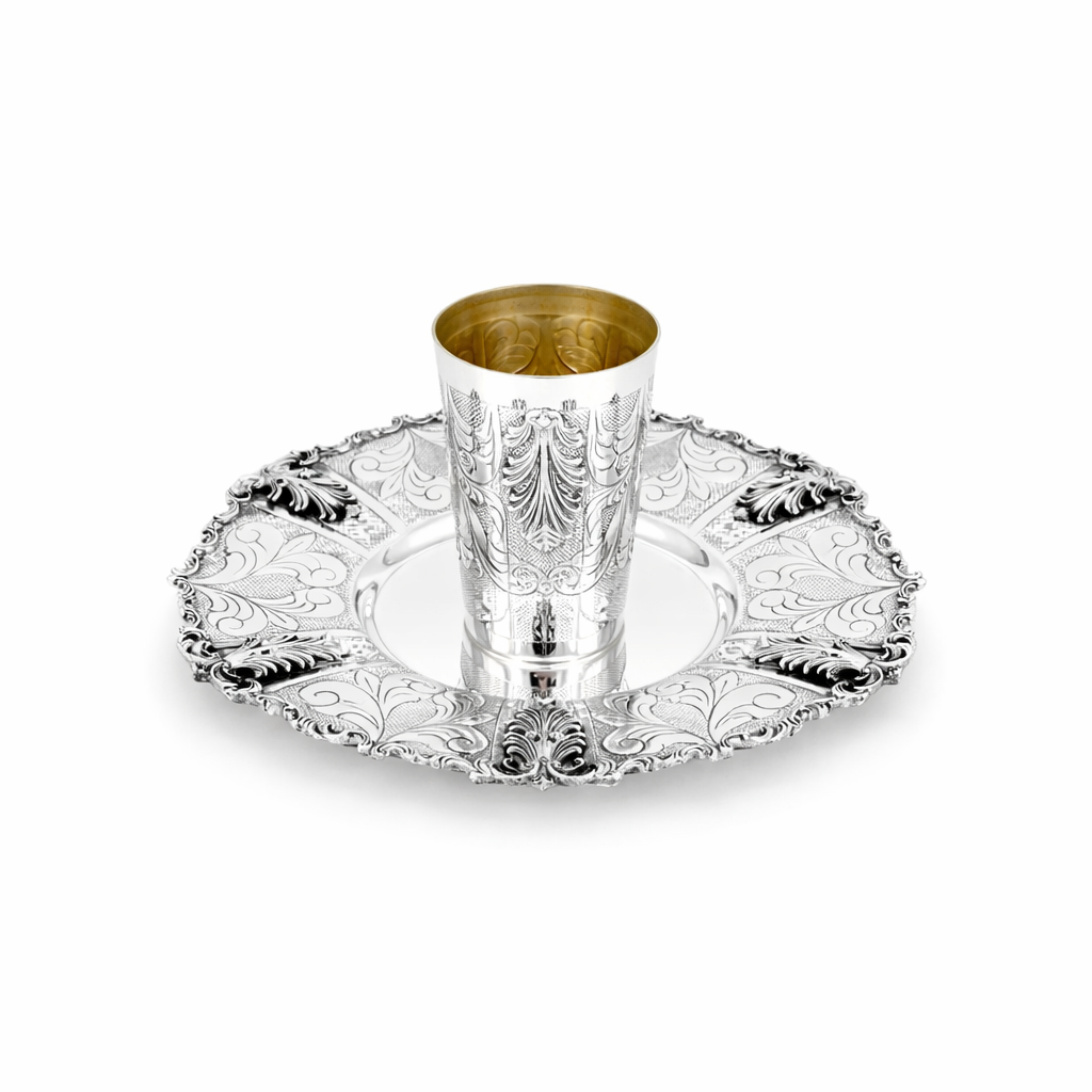 Silver Dipped Kiddush Cup Set 35062/1