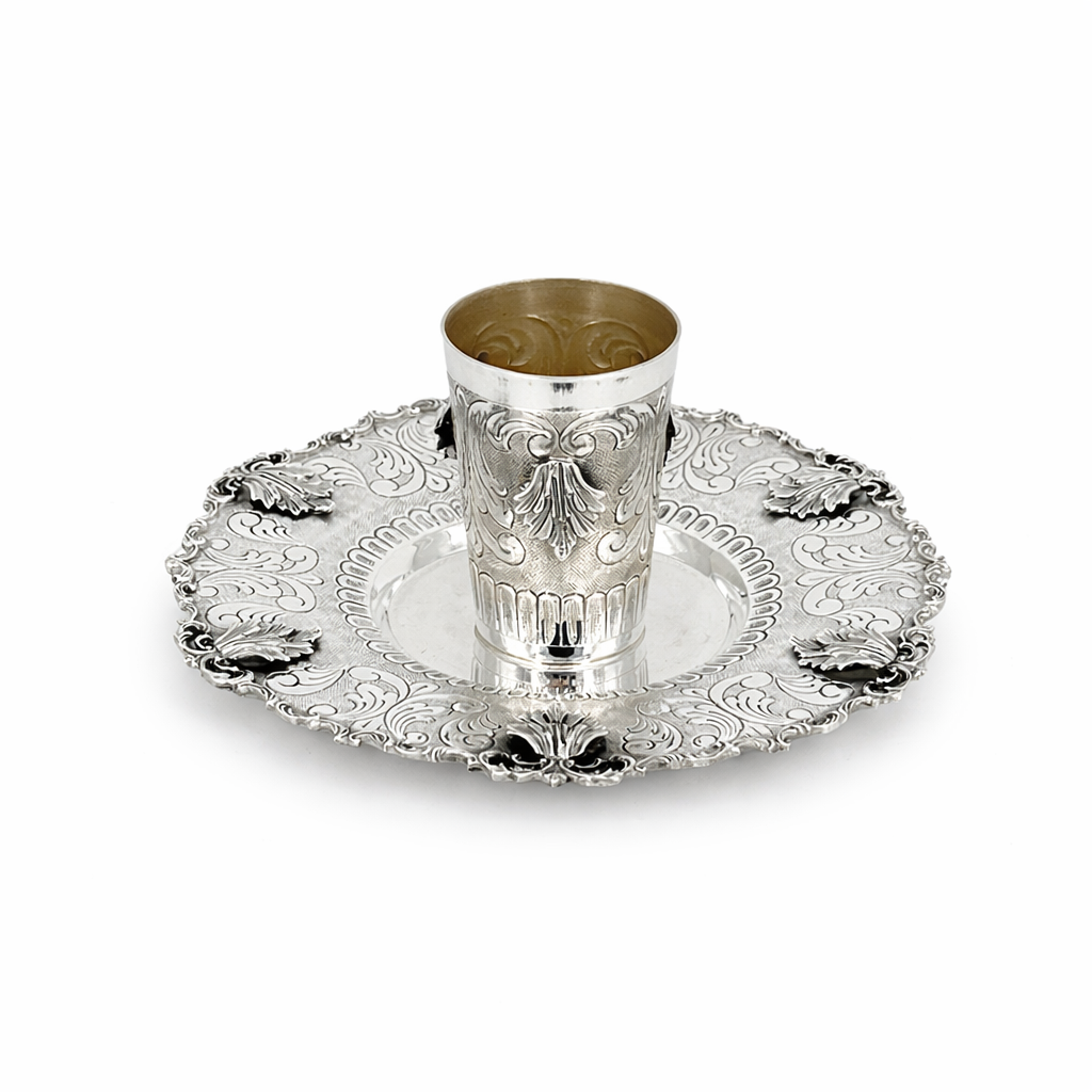 Silver Dipped Kiddush Cup Set 35062/2
