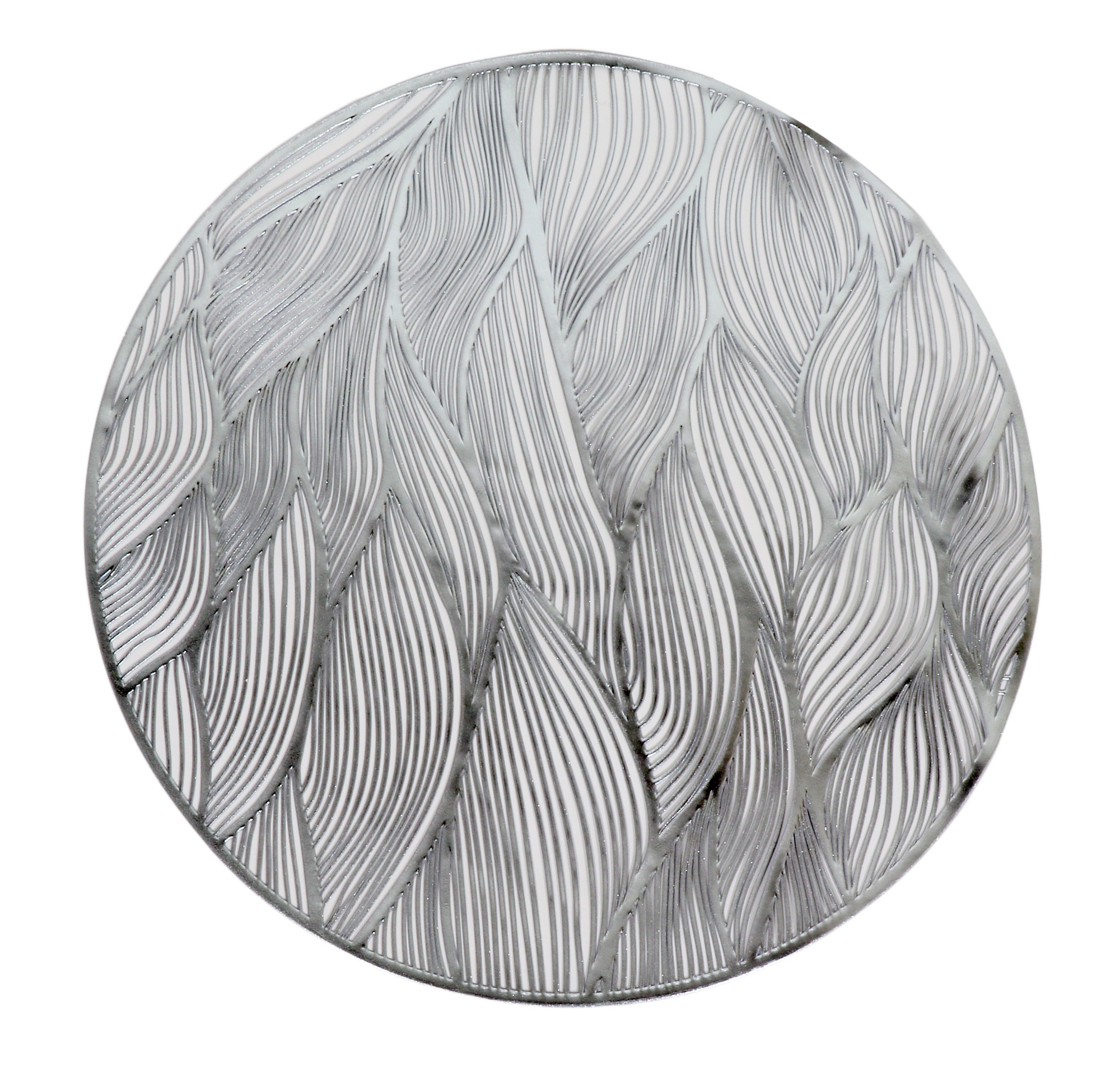 Leather Look Placemats Silver Laser Cut 15" (12pcs)