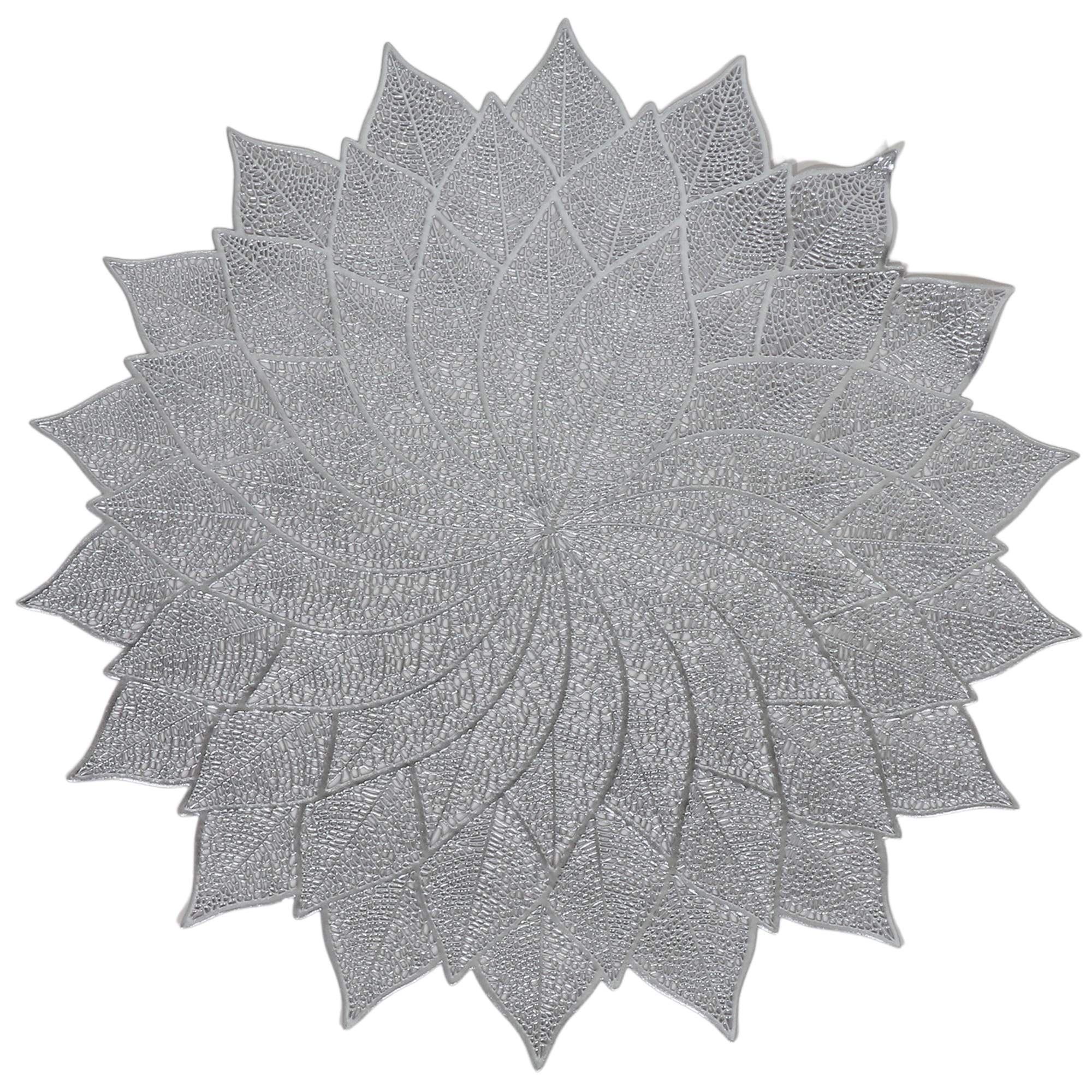 Leather Look Placemats Silver Blooming Laser cut 15" (12pcs)