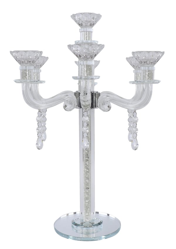 Crystal Candelabra 7 Branch Gold Crystal Filing 16"H
