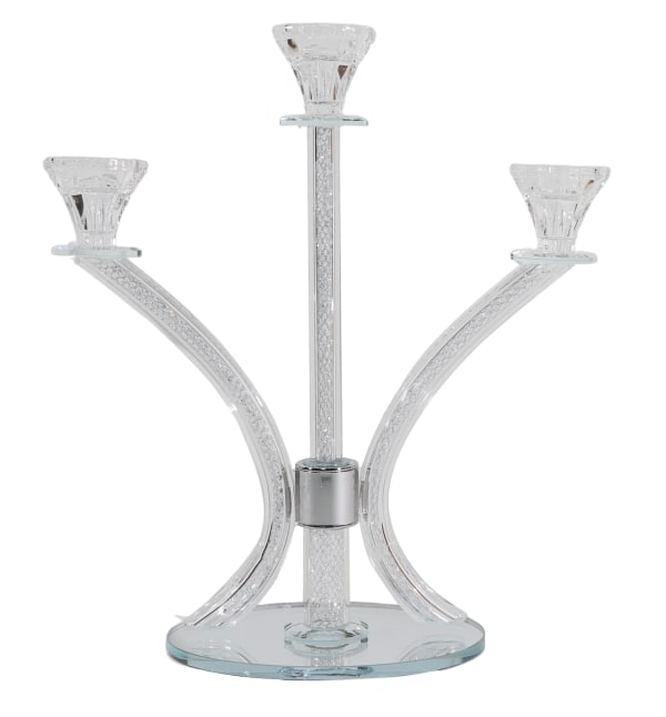 Crystal Candelabra 3 Branch Silver Filling