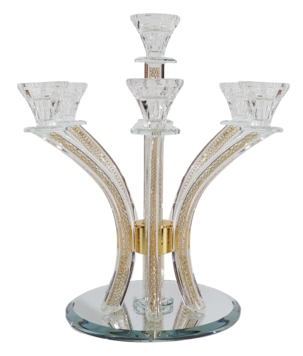 Crystal Candelabra 7 Branch Gold  Filling