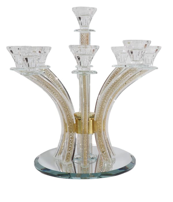 Crystal Candelabra 9 Branch Gold Filling