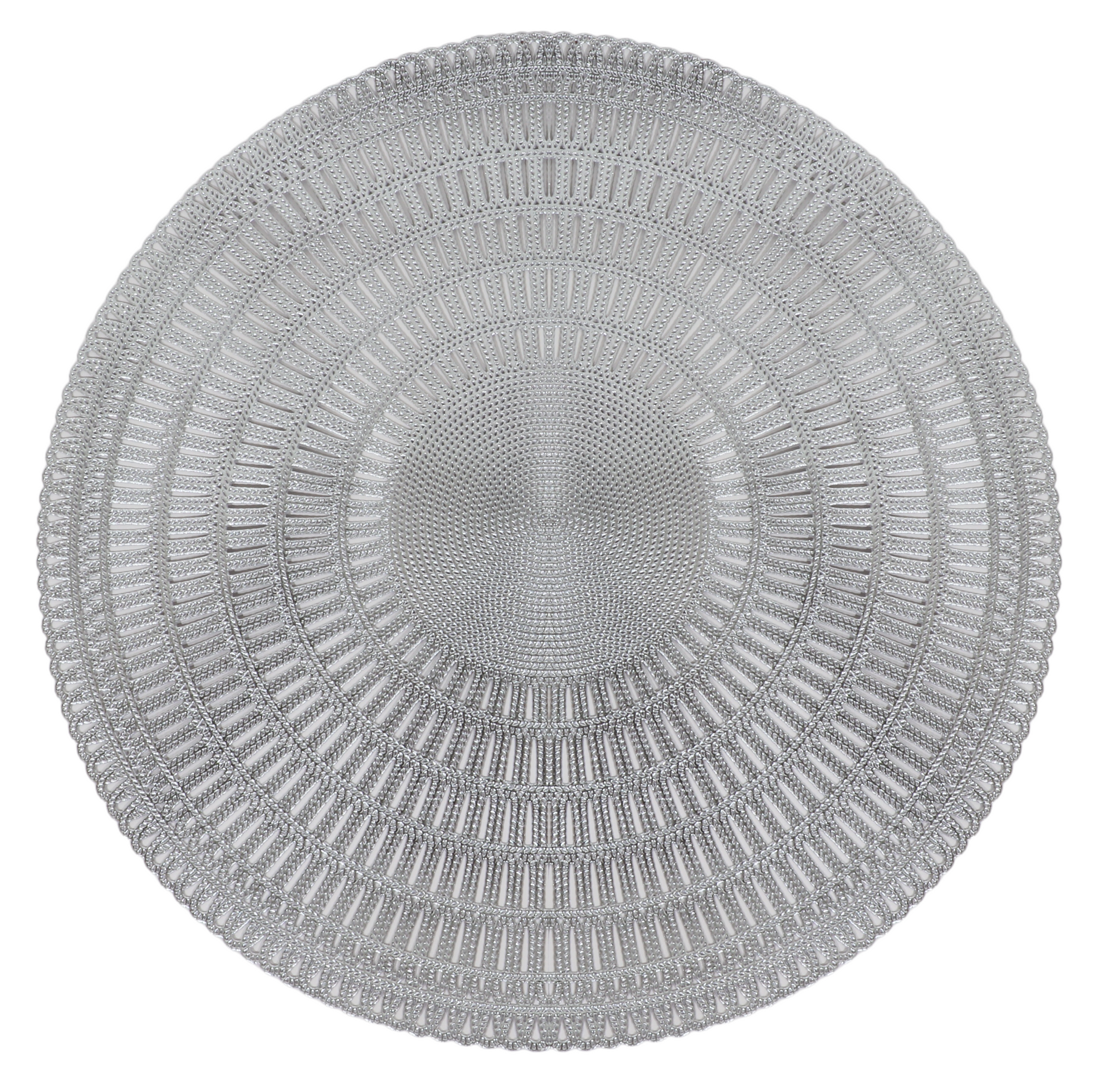 Leather Look Placemats Silver Classic Laser Cut 15" (12 pcs)