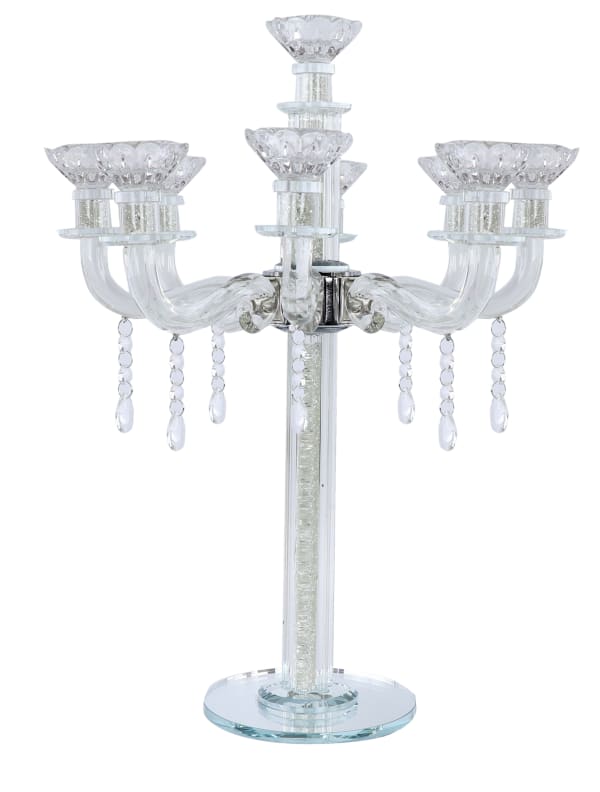 Crystal Candelabra 9 Branch Clear Crystal Filing 17.5"H