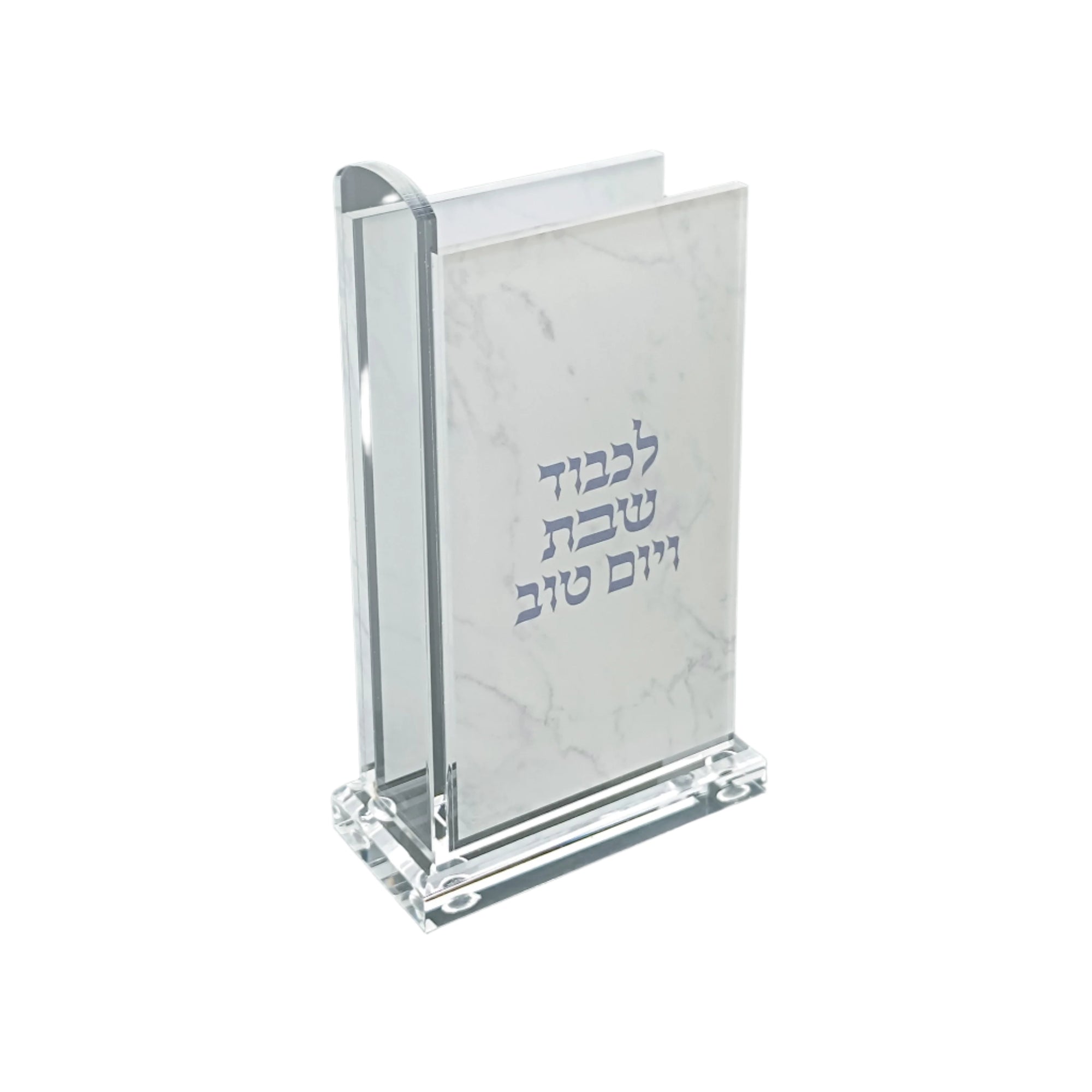 Acrylic Match Box with Silver Marble Design  4.75"x2.75"